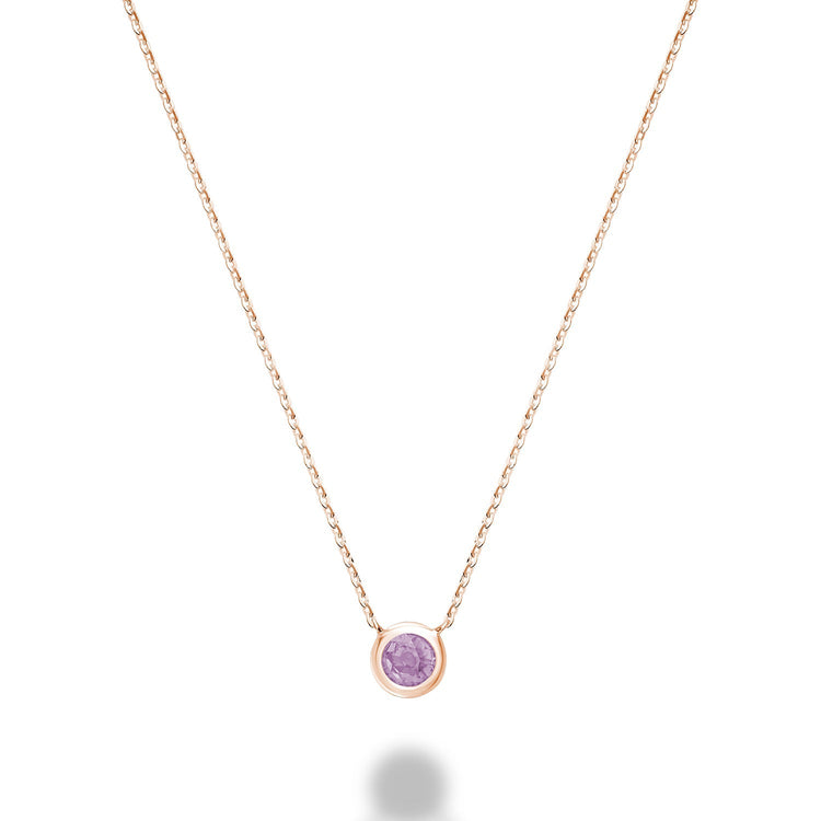 Bezel Set Precious Stone Necklace - RNB Jewellery