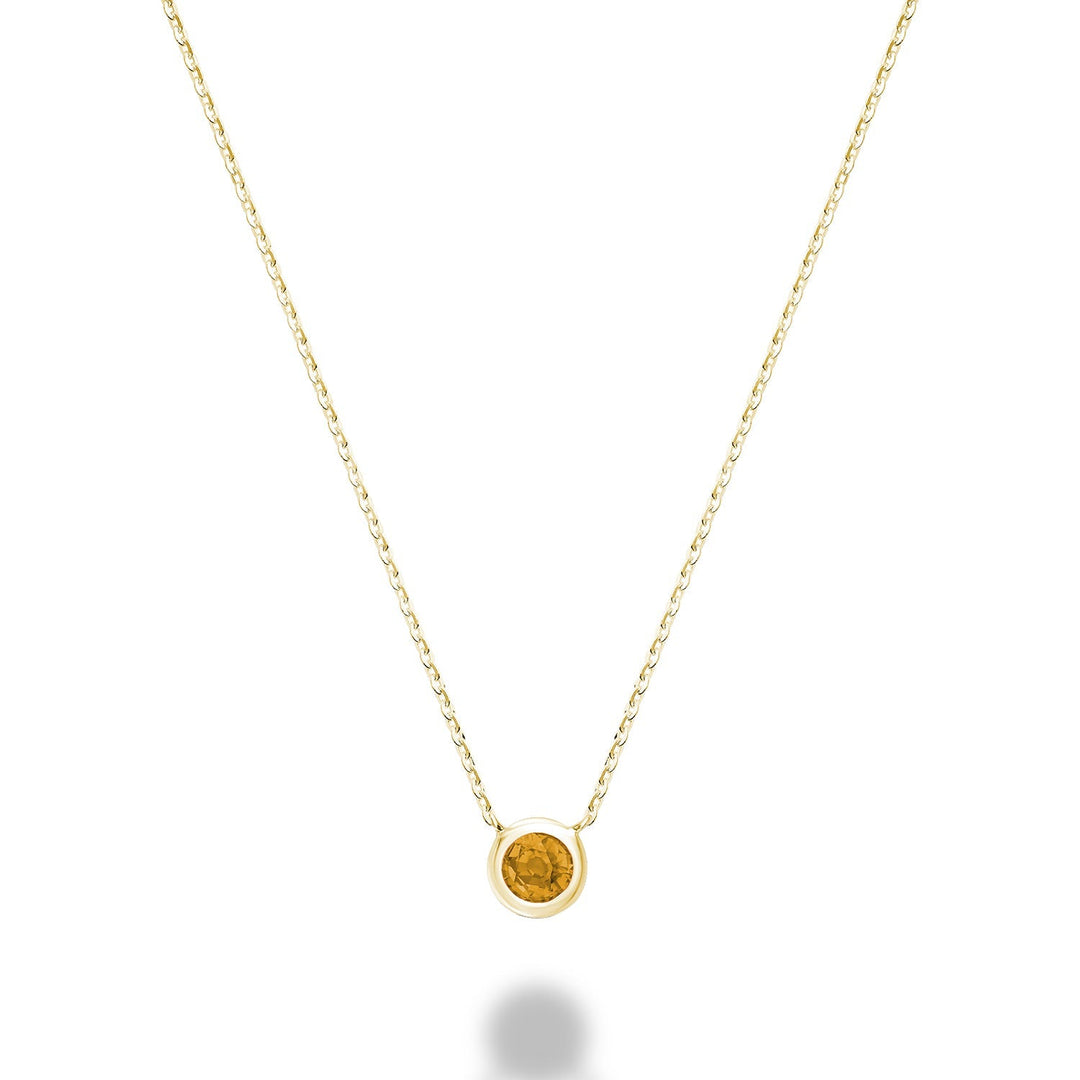 Bezel Set Precious Stone Necklace - RNB Jewellery