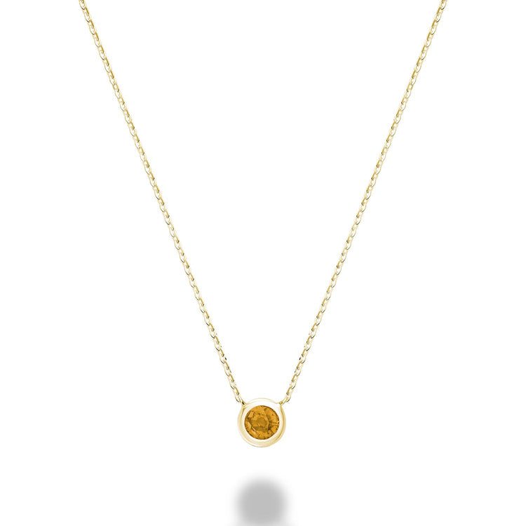 Bezel Set Precious Stone Necklace - RNB Jewellery