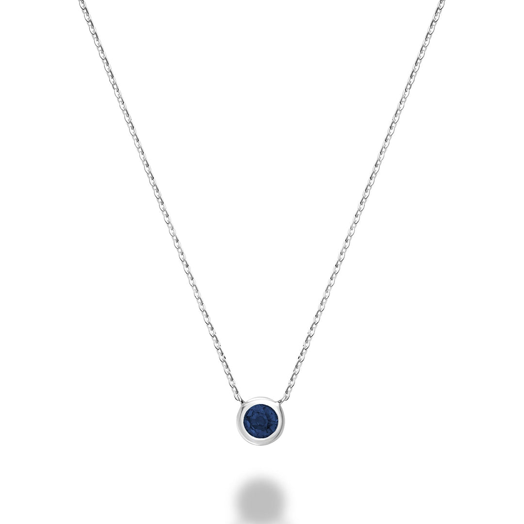 Bezel Set Precious Stone Necklace - RNB Jewellery