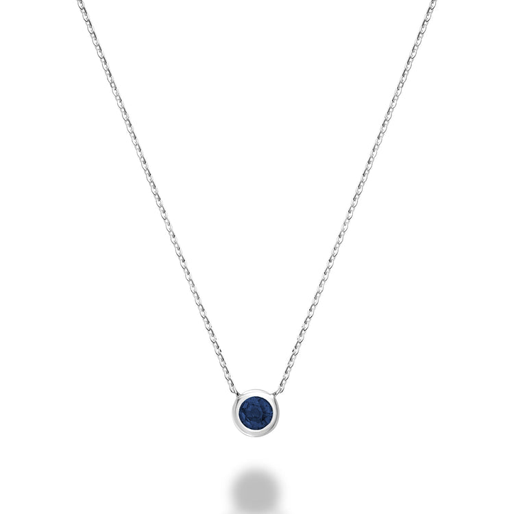 Bezel Set Precious Stone Necklace - RNB Jewellery