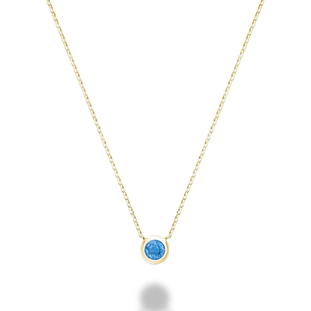 Bezel Set Precious Stone Necklace - RNB Jewellery