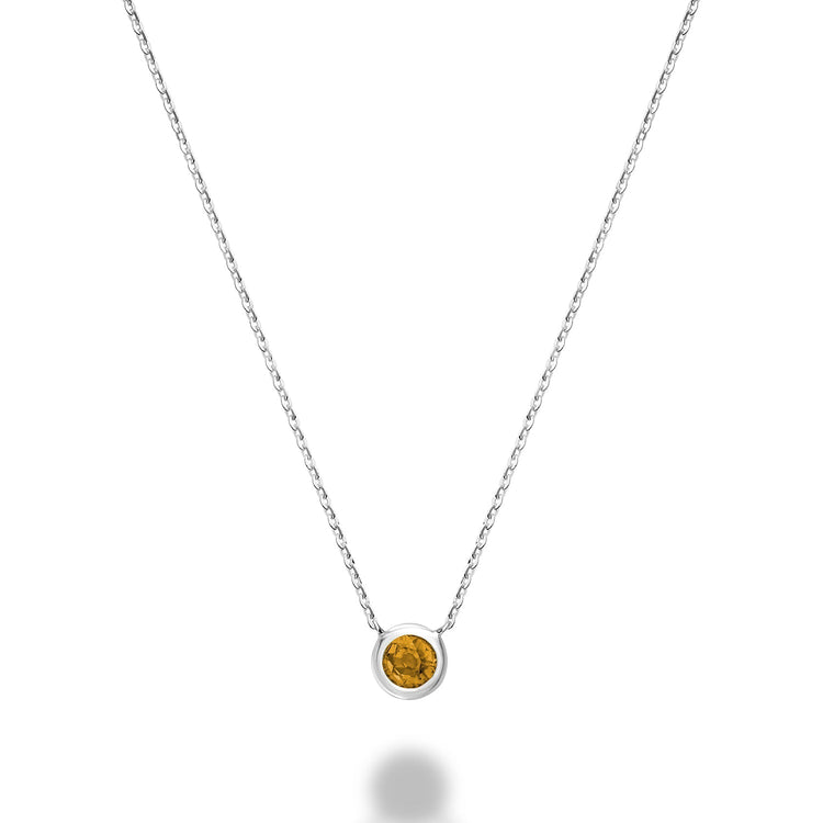 Bezel Set Precious Stone Necklace - RNB Jewellery