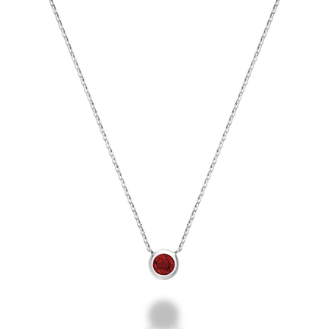 Bezel Set Precious Stone Necklace - RNB Jewellery