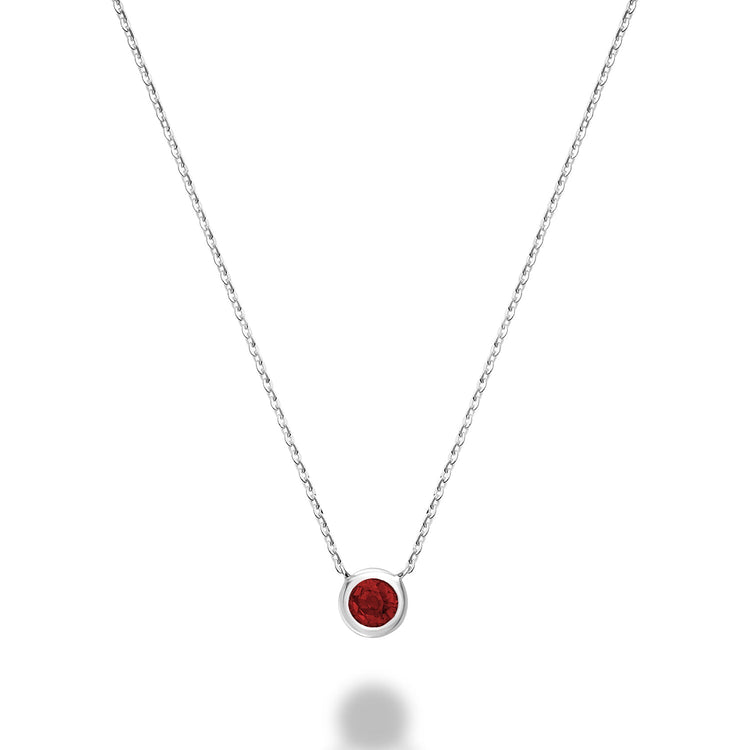 Bezel Set Precious Stone Necklace - RNB Jewellery