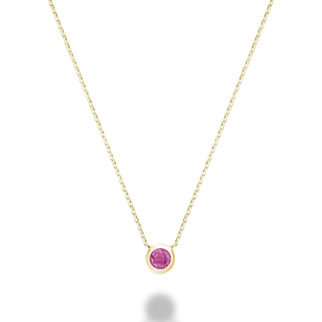 Bezel Set Precious Stone Necklace - RNB Jewellery