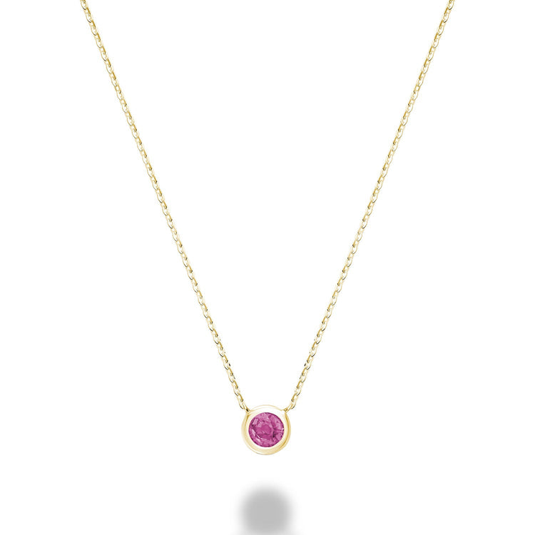 Bezel Set Precious Stone Necklace - RNB Jewellery