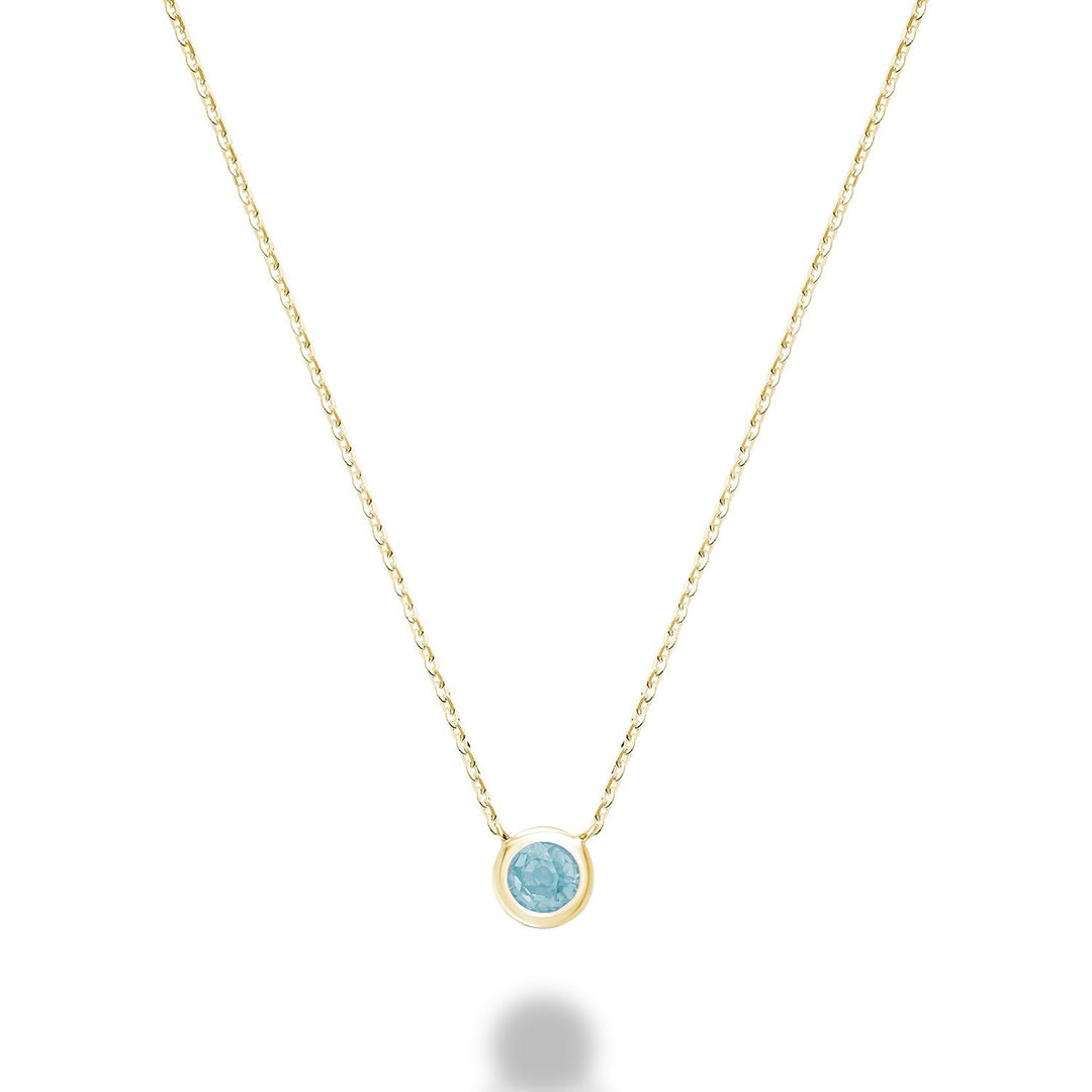 Bezel Set Precious Stone Necklace - RNB Jewellery