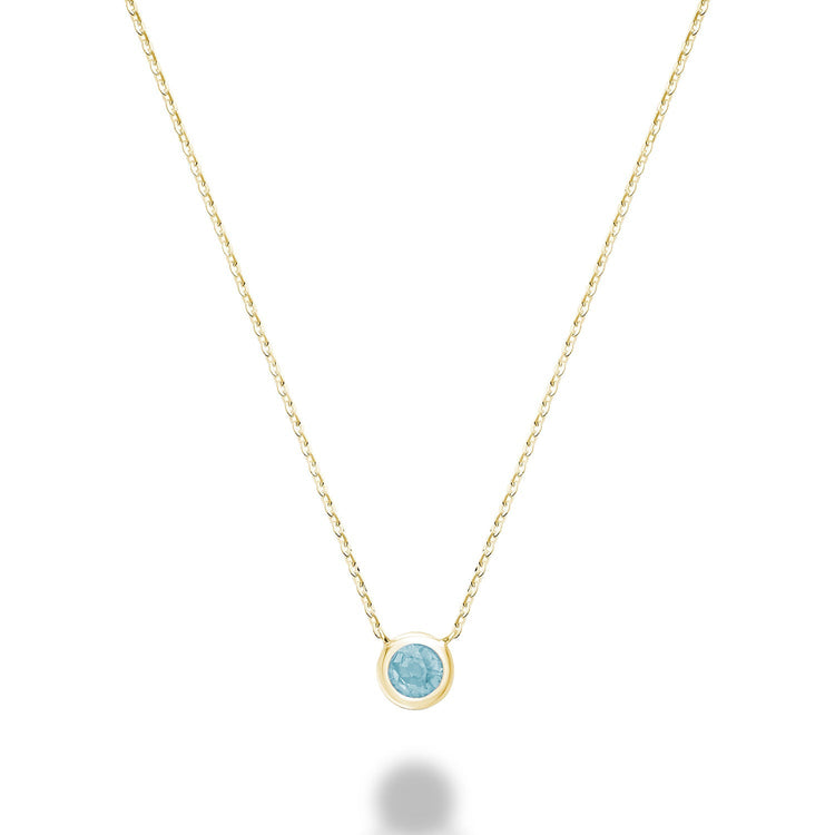 Bezel Set Precious Stone Necklace - RNB Jewellery