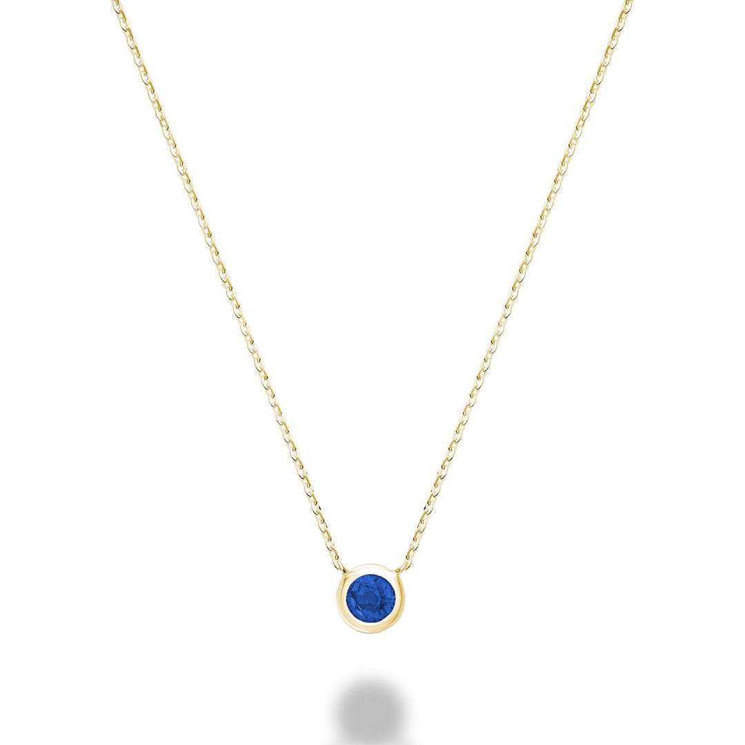 Bezel Set Precious Stone Necklace - RNB Jewellery