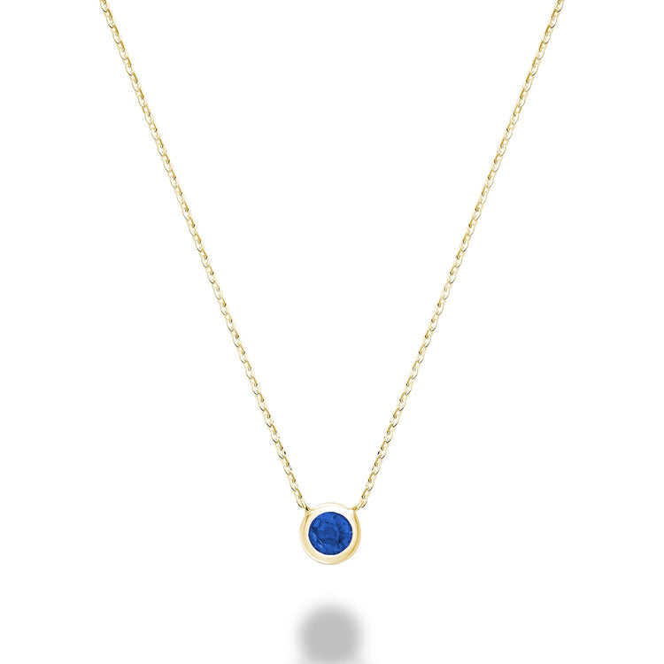 Bezel Set Precious Stone Necklace - RNB Jewellery