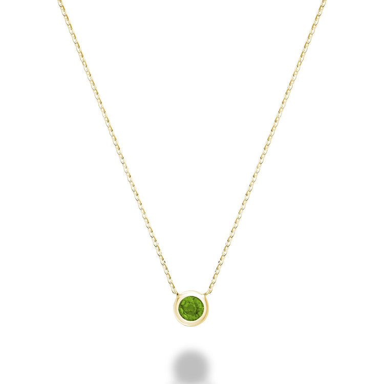 Bezel Set Precious Stone Necklace - RNB Jewellery