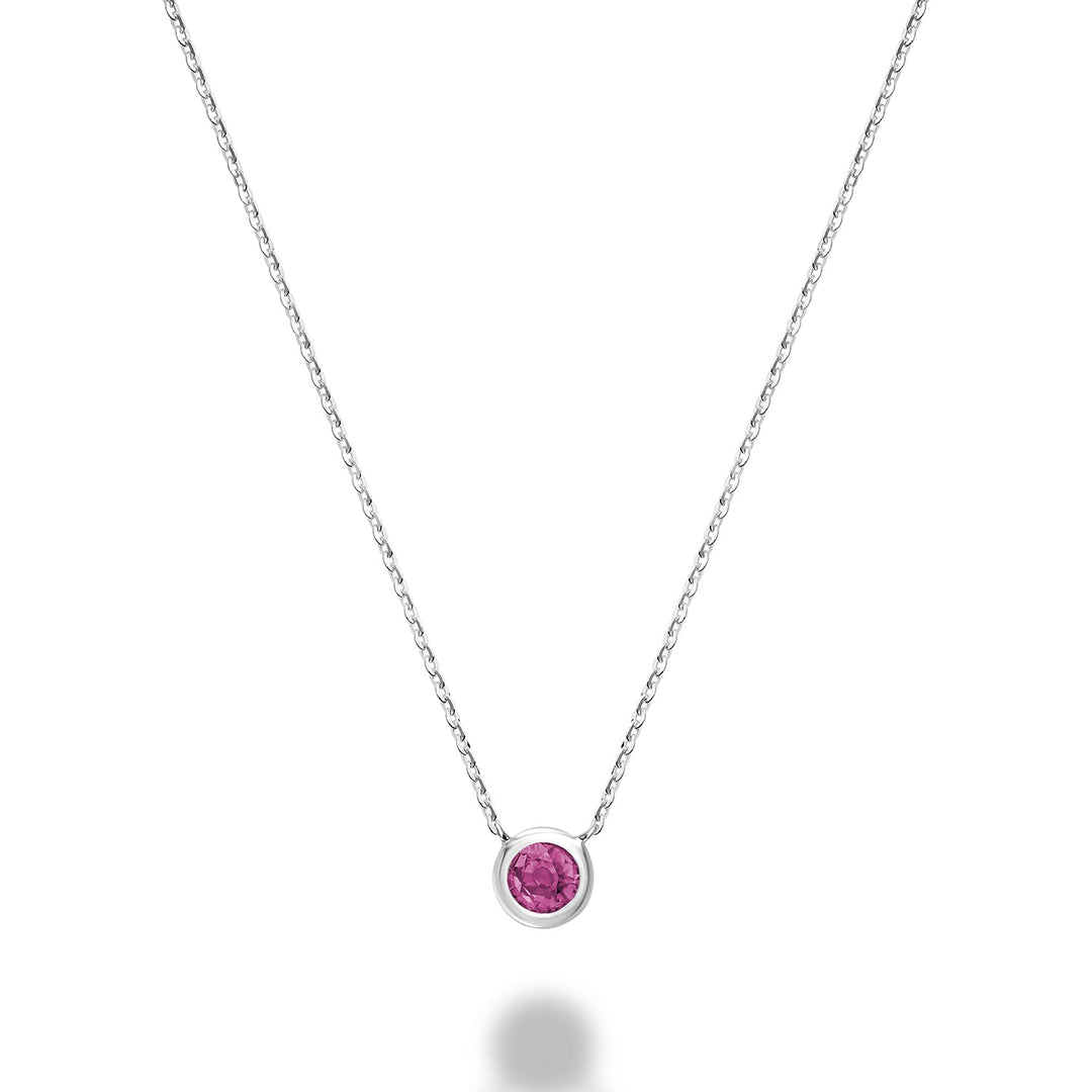 Bezel Set Precious Stone Necklace - RNB Jewellery