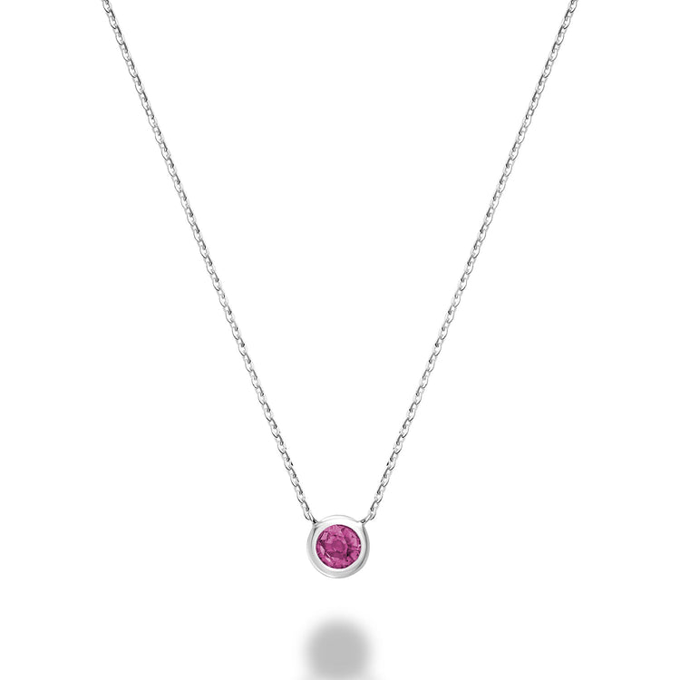 Bezel Set Precious Stone Necklace - RNB Jewellery