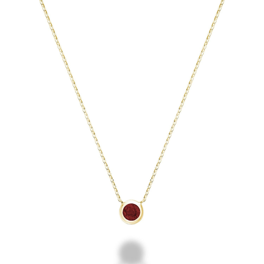 Bezel Set Precious Stone Necklace - RNB Jewellery