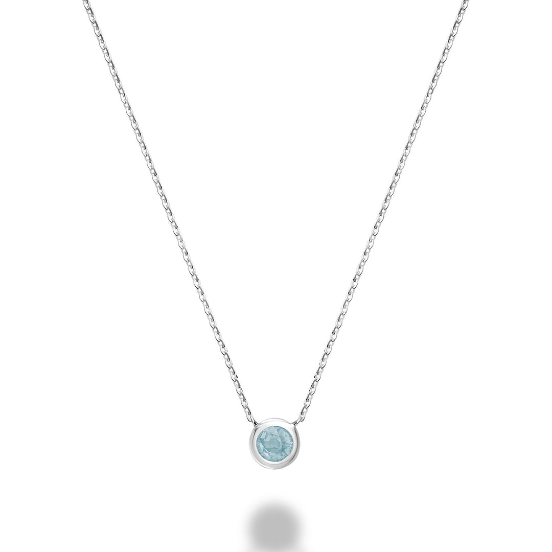 Bezel Set Precious Stone Necklace - RNB Jewellery