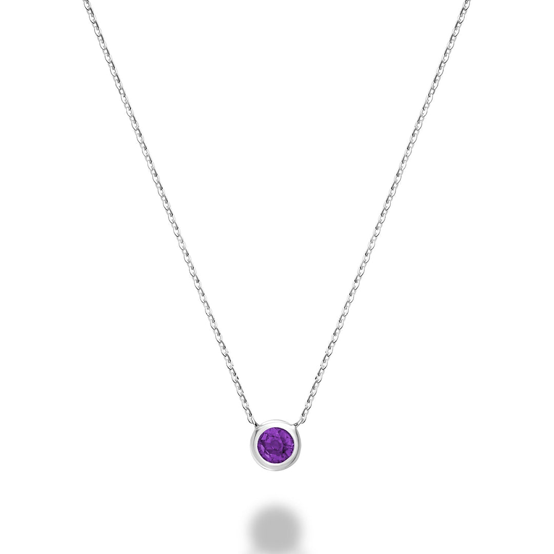 Bezel Set Precious Stone Necklace - RNB Jewellery