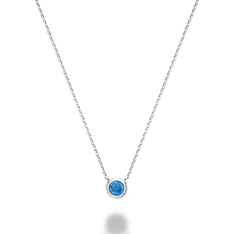 Bezel Set Precious Stone Necklace - RNB Jewellery