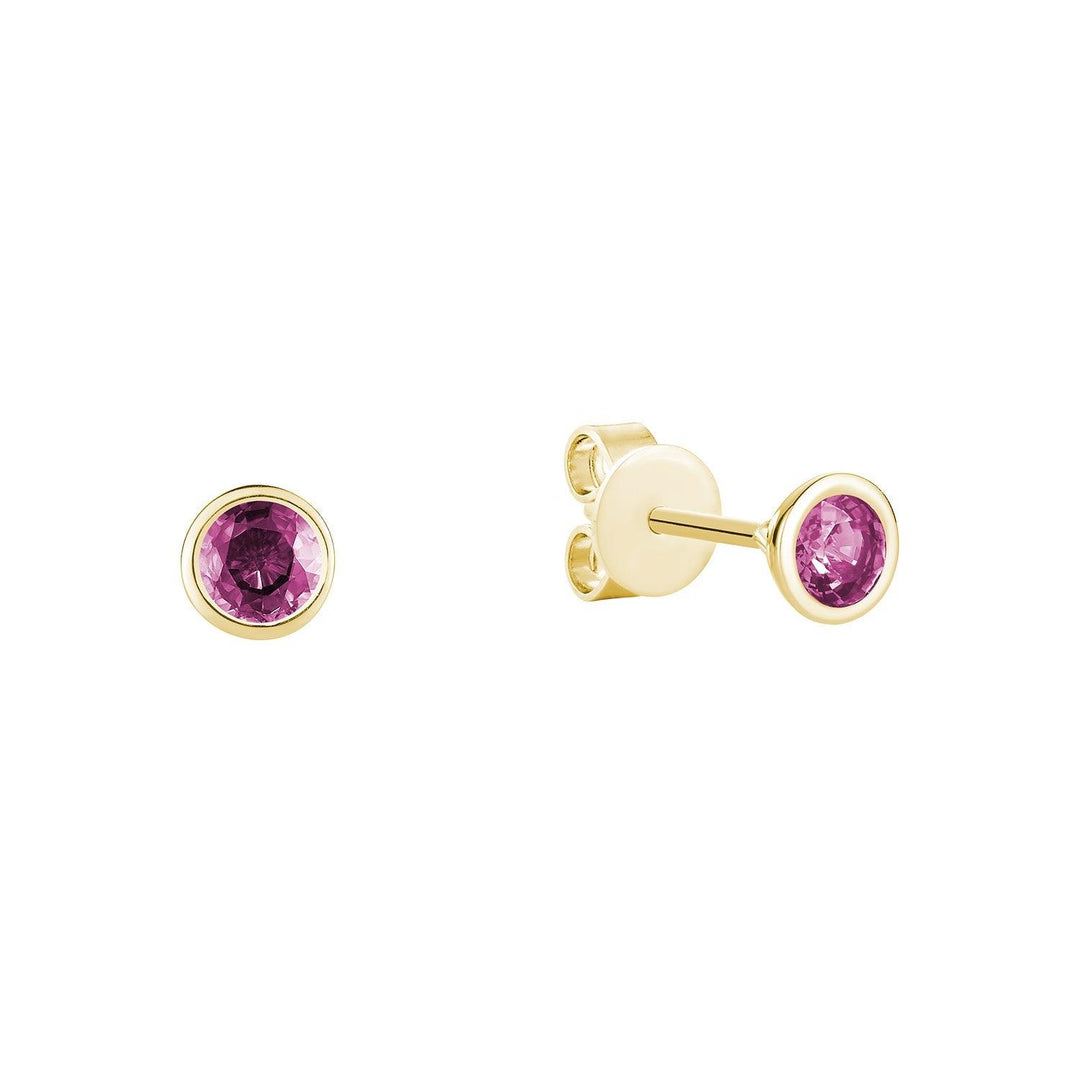 Bezel Set Precious Stone Stud Earrings - RNB Jewellery