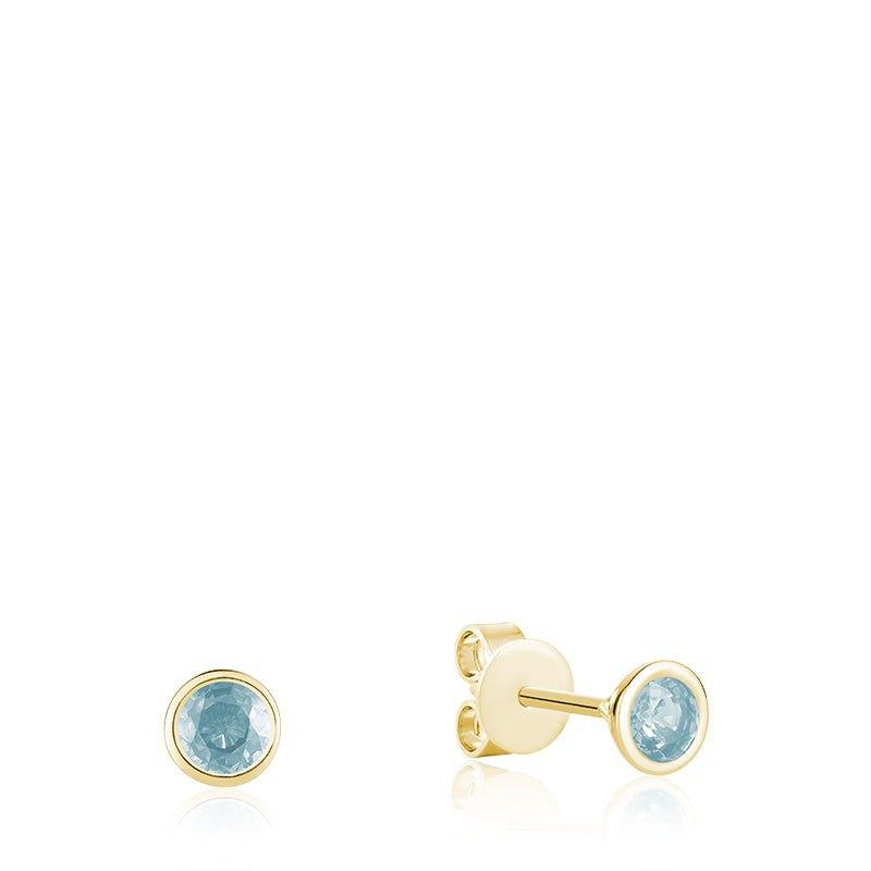 Bezel Set Precious Stone Stud Earrings - RNB Jewellery