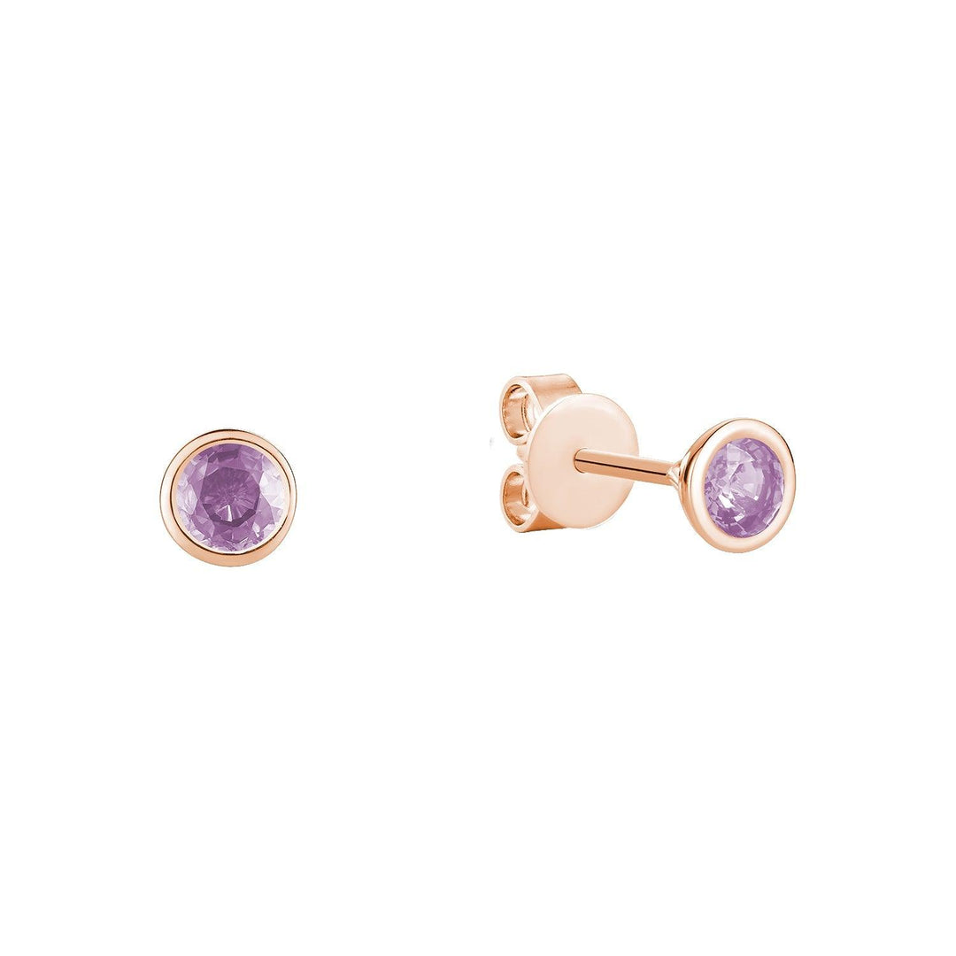 Bezel Set Precious Stone Stud Earrings - RNB Jewellery