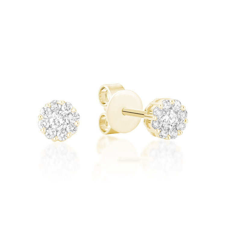 Cluster Diamond Stud Earrings - RNB Jewellery