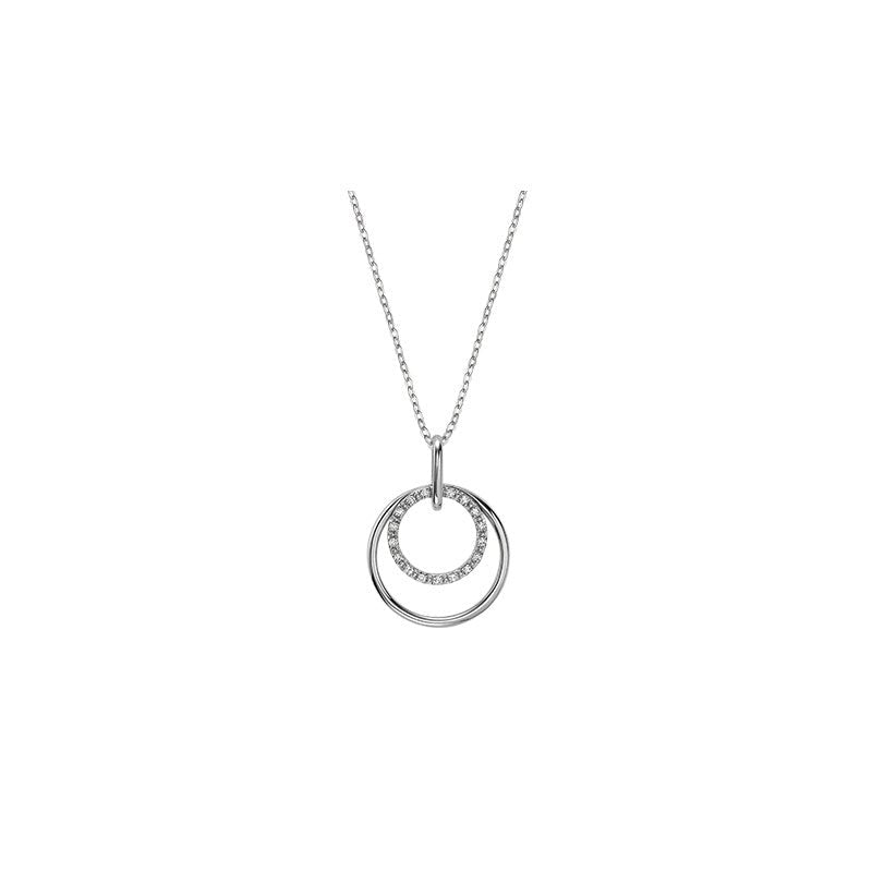 Double Circle Diamond Pendant - RNB Jewellery