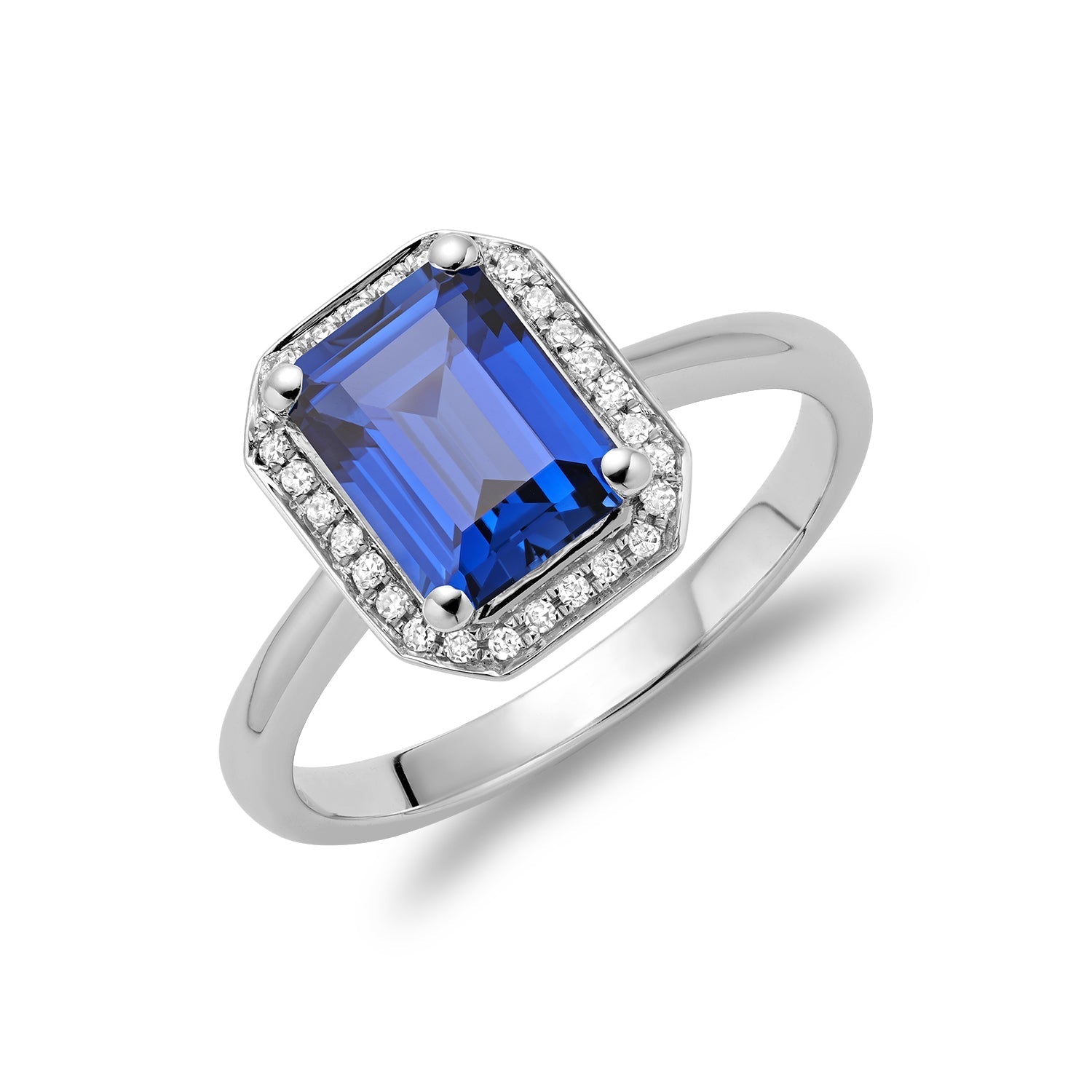 Emerald Cut Gemstone & Diamond Ring - RNB Jewellery