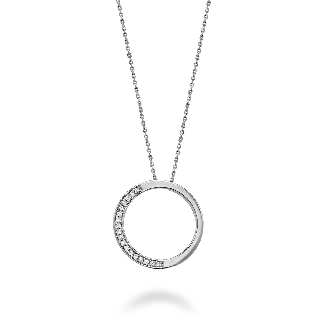 Half Circle Diamond Pendant - RNB Jewellery