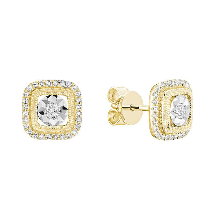 Halo Cushion illusion Diamond Earring - RNB Jewellery