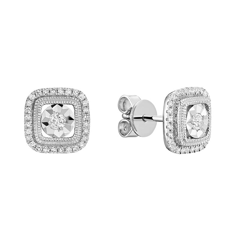 Halo Cushion illusion Diamond Earring - RNB Jewellery