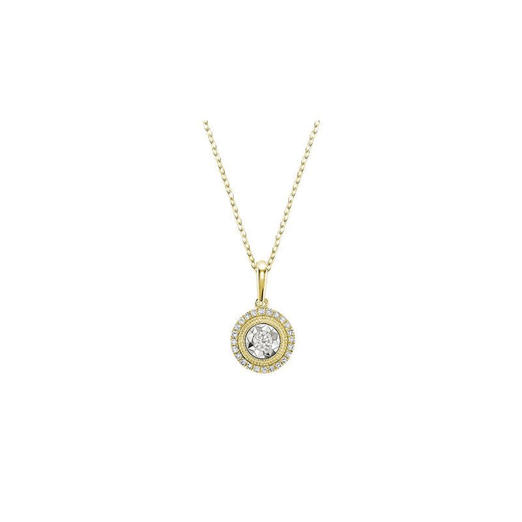 Halo Round illusion Diamond Pendant - RNB Jewellery