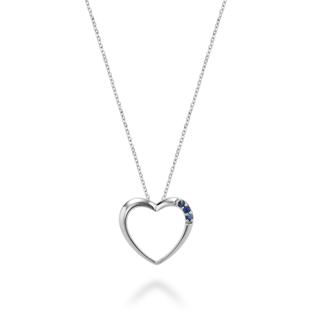 Heart Shape Blue Sapphire Pendant - RNB Jewellery