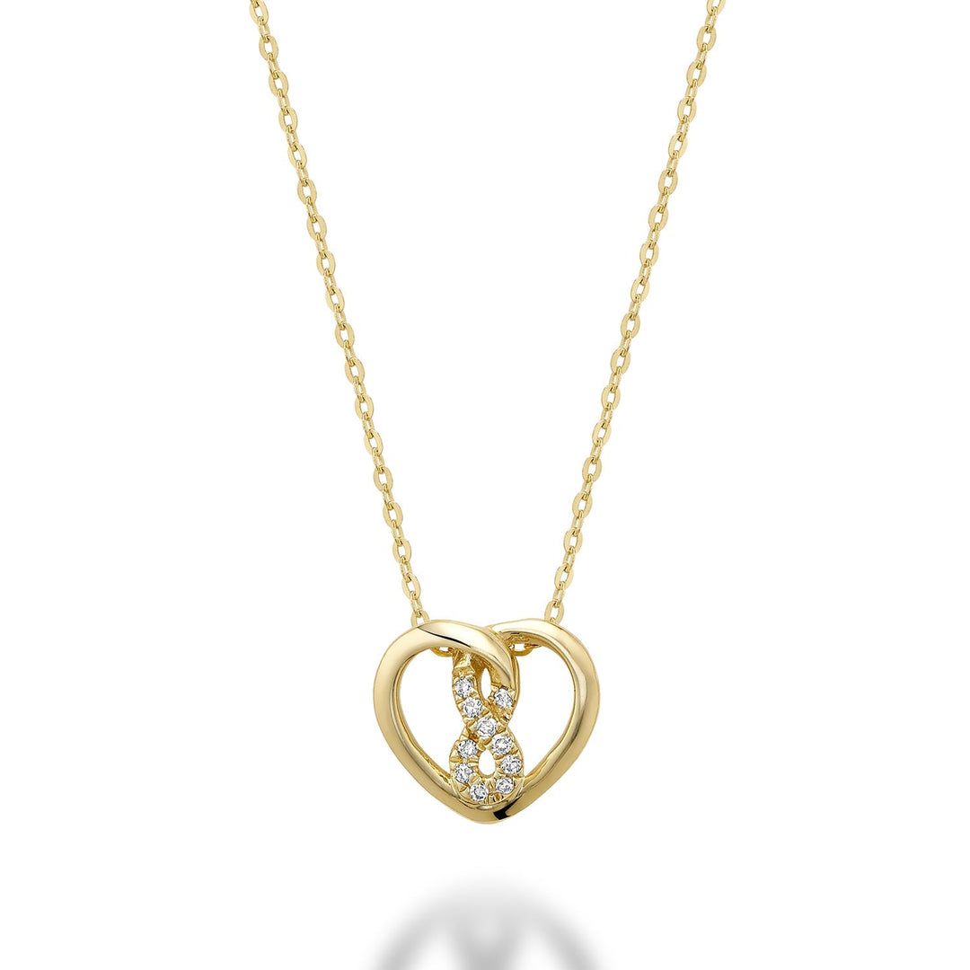 Heart Shape Infinity Diamond Pendant - RNB Jewellery