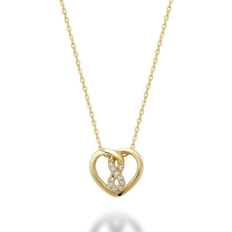 Heart Shape Infinity Diamond Pendant - RNB Jewellery