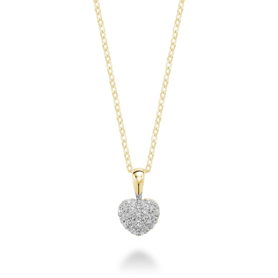 Heart Shape Pave Diamond Pendant - RNB Jewellery