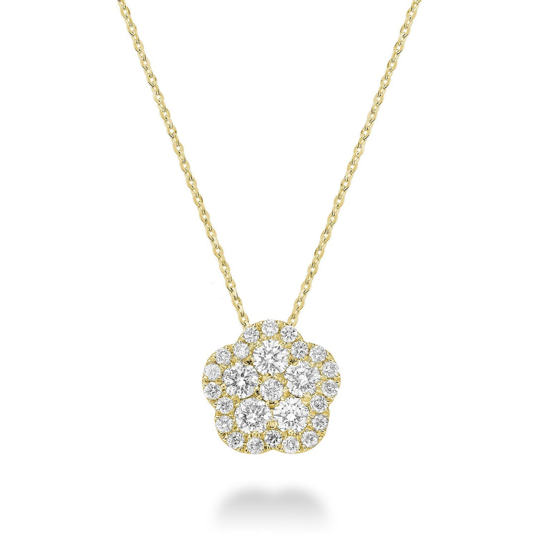 Hollow Flower Diamond Pendant - RNB Jewellery