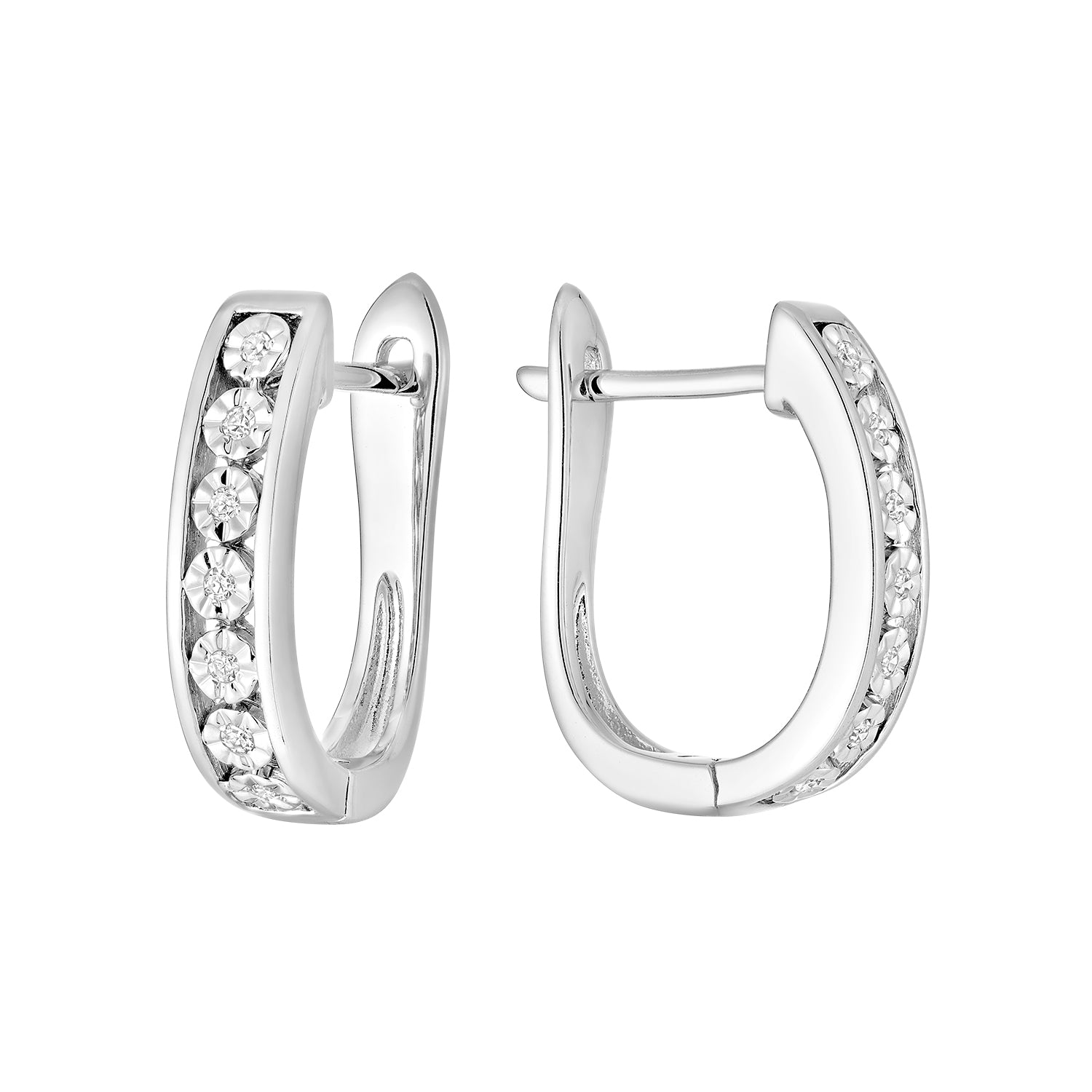 Illusion Diamond Huggie Earrings - RNB Jewellery