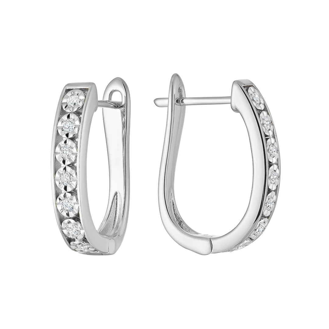 Illusion Diamond Huggie Earrings - RNB Jewellery