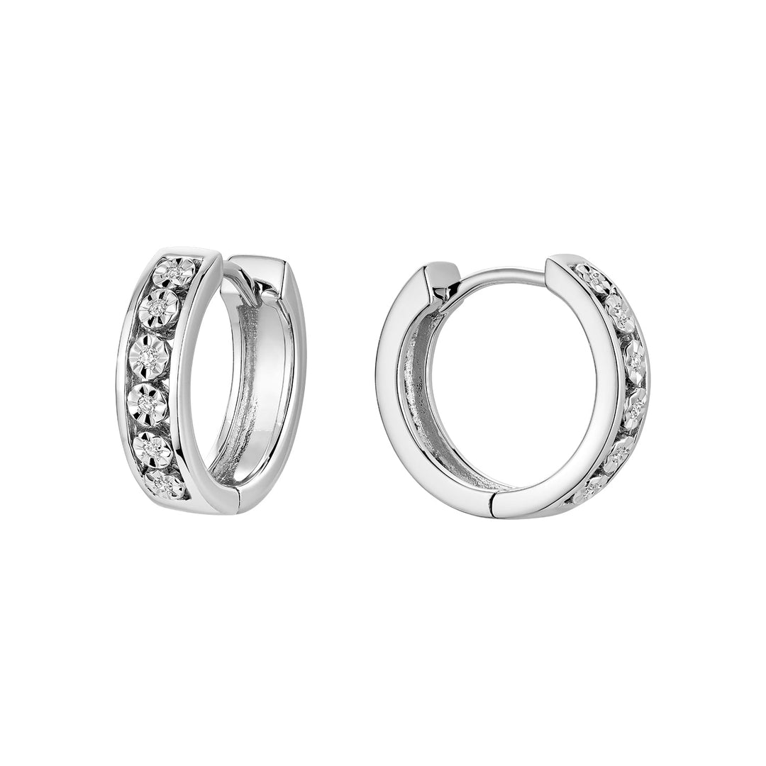 Illusion Diamond Huggie Earrings - RNB Jewellery