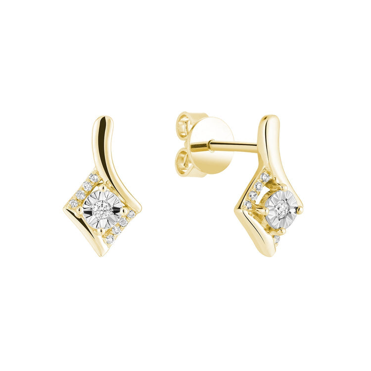 Illusion Setting Diamond Stud Earrings - RNB Jewellery