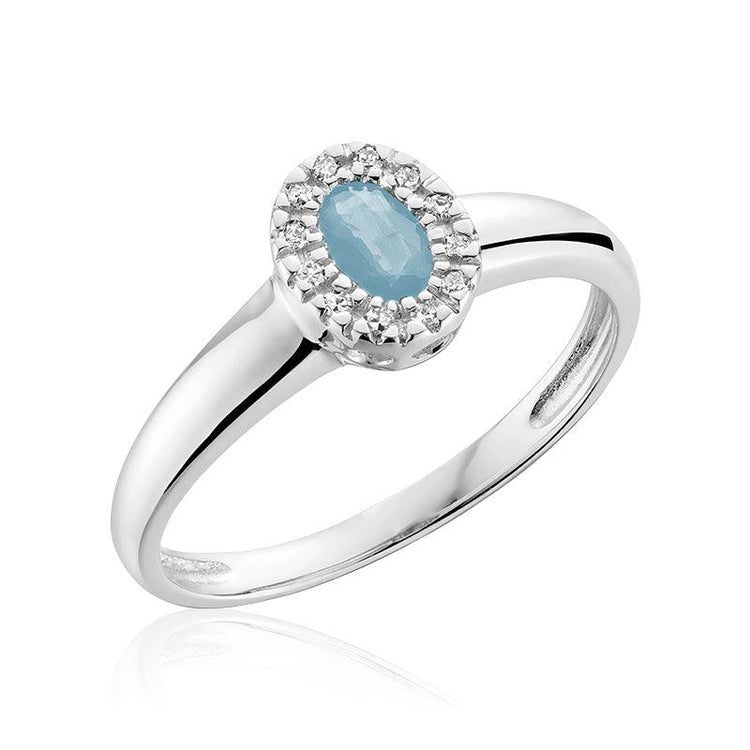 Oval Gemstone & Diamond Halo Ring - RNB Jewellery