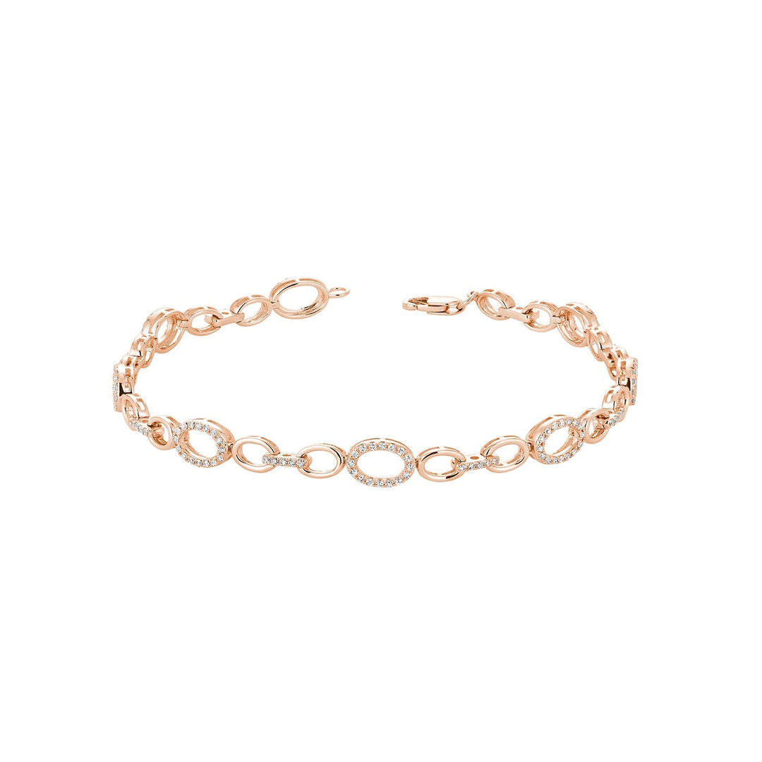 Oval Shape Diamond Halo Bracelet - RNB Jewellery