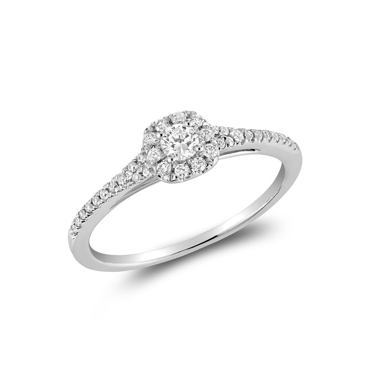 Pave Cushion Halo Diamond Ring - RNB Jewellery