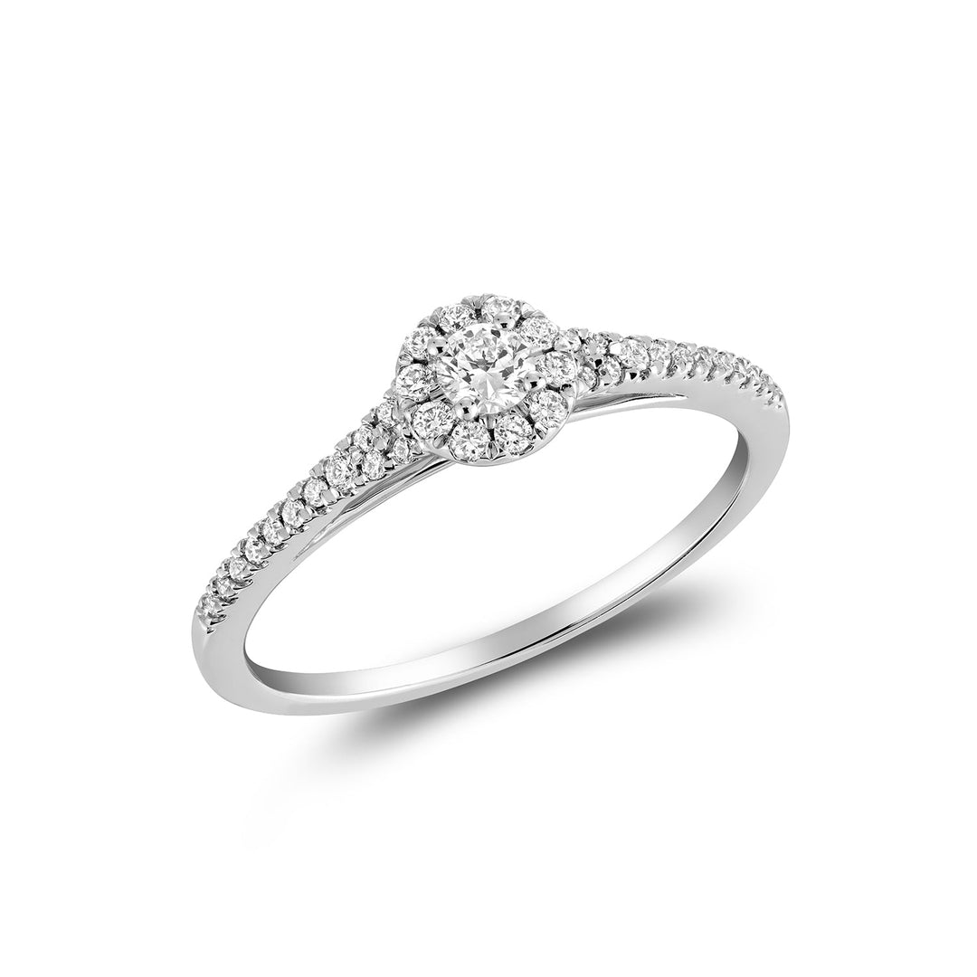 Pave Round Halo Diamond Ring - RNB Jewellery