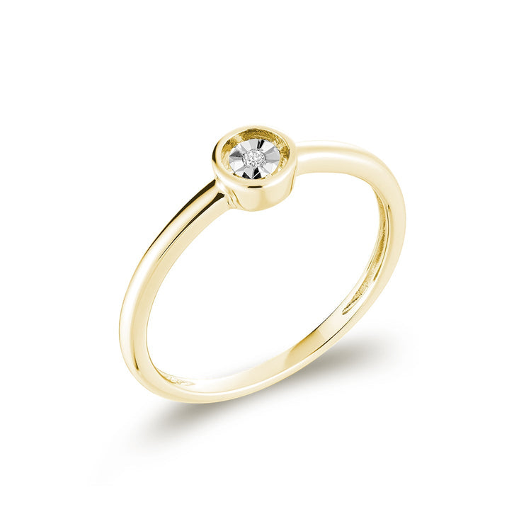 Round Shaped Illusion Diamond Ring - RNB Jewellery