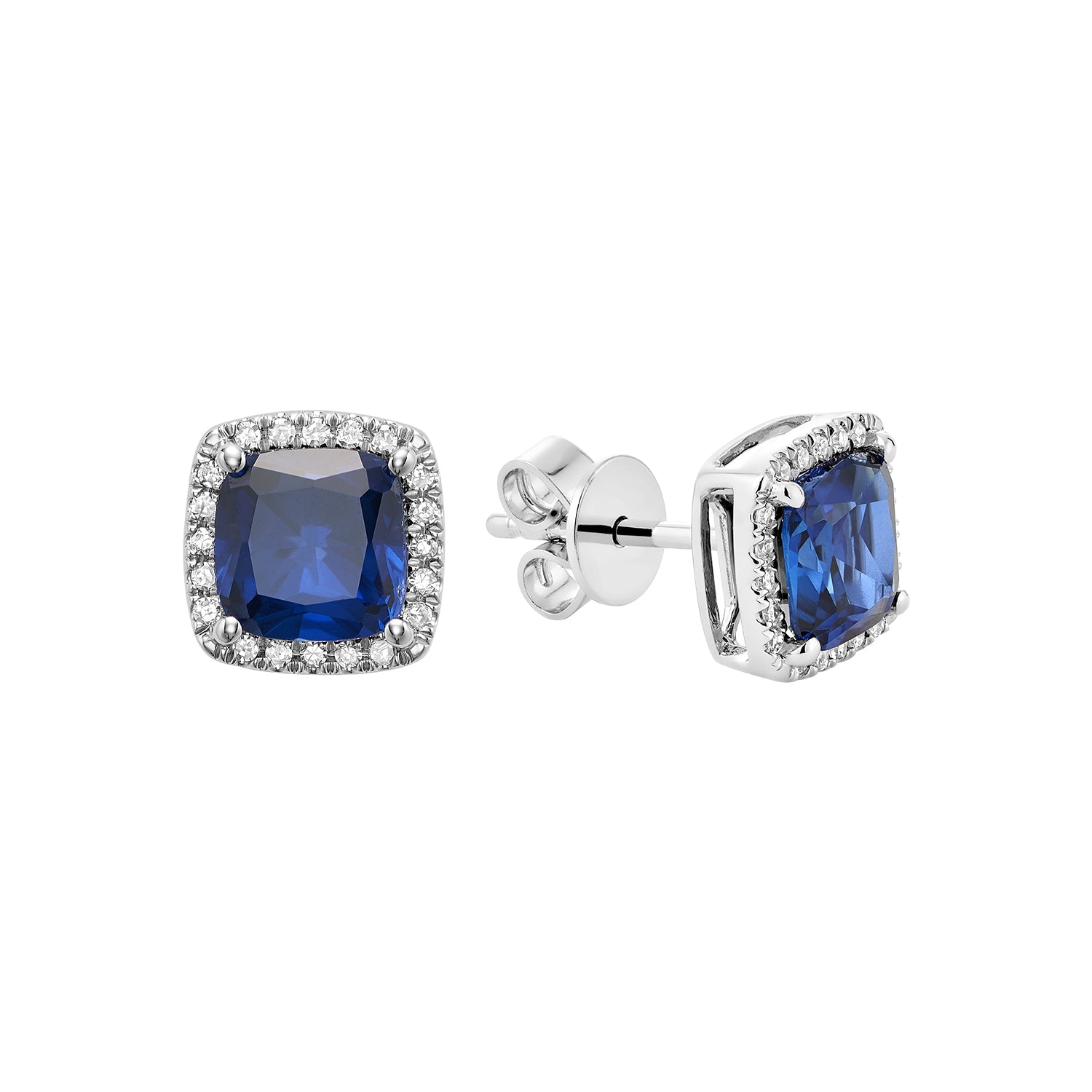 Semi Precious Stone & Diamond Halo Stud Earrings - RNB Jewellery