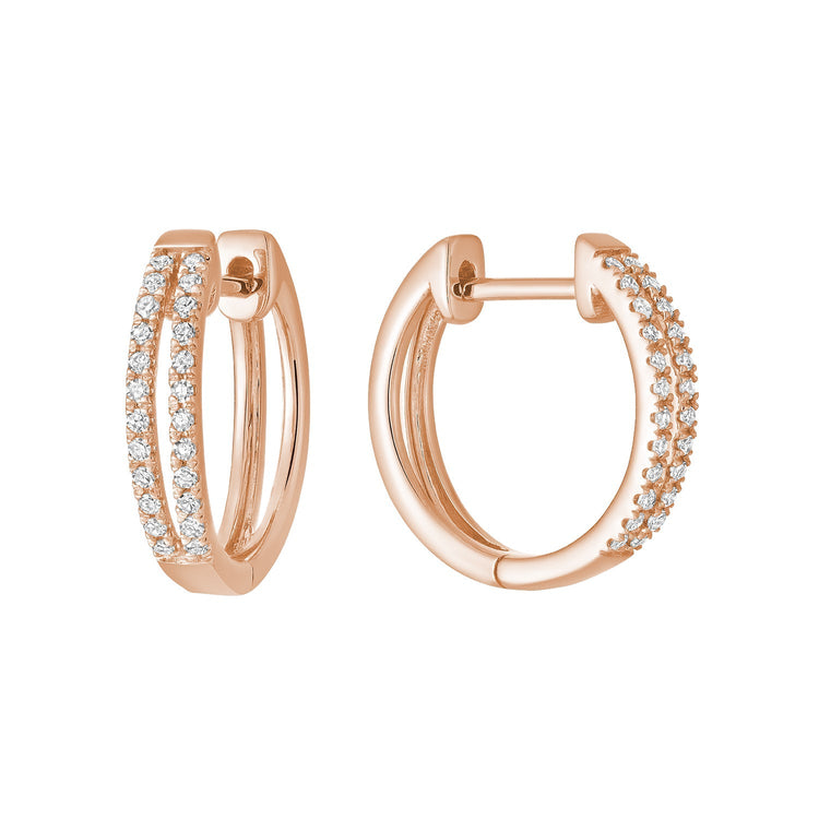 Split Shank Diamond Hoop Earrings - RNB Jewellery