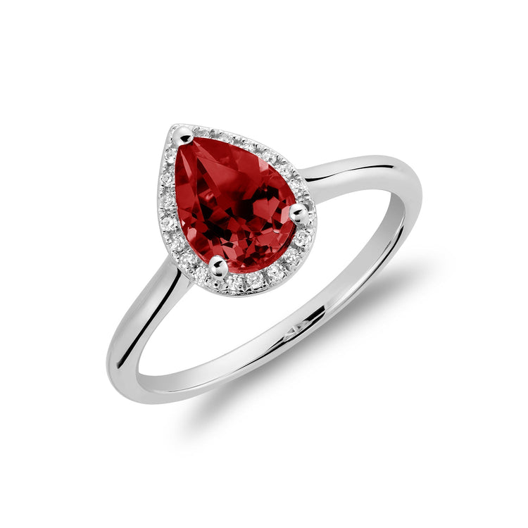 Teardrop Precious Stone & Diamond Ring - RNB Jewellery