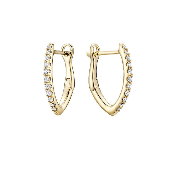 V-Shaped Hoops Diamond Huggies Earring - RNB Jewellery